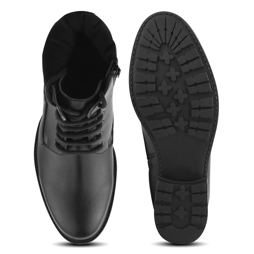 Women Black Block-Heeled Winter Boots