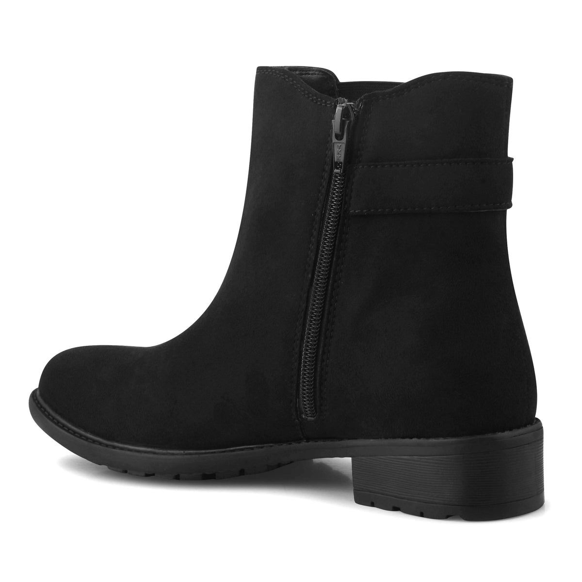 Women Black Casual Block Heeled Boots