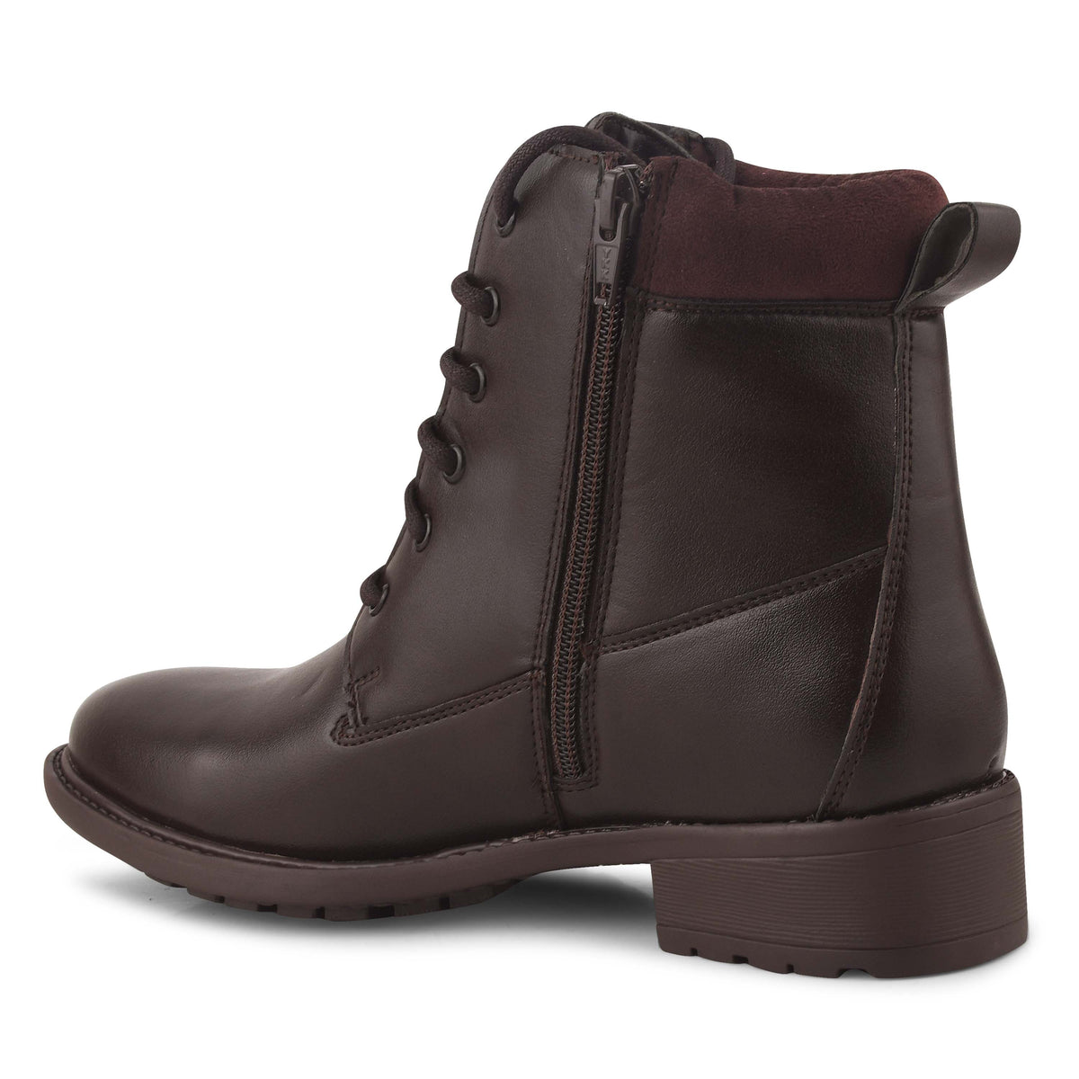 Women Black Block-Heeled Winter Boots