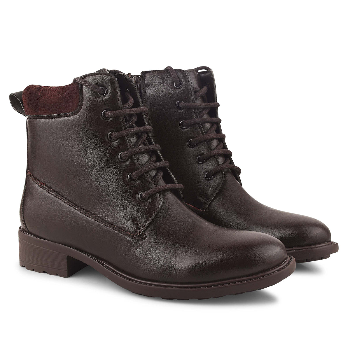 Women Black Block-Heeled Winter Boots