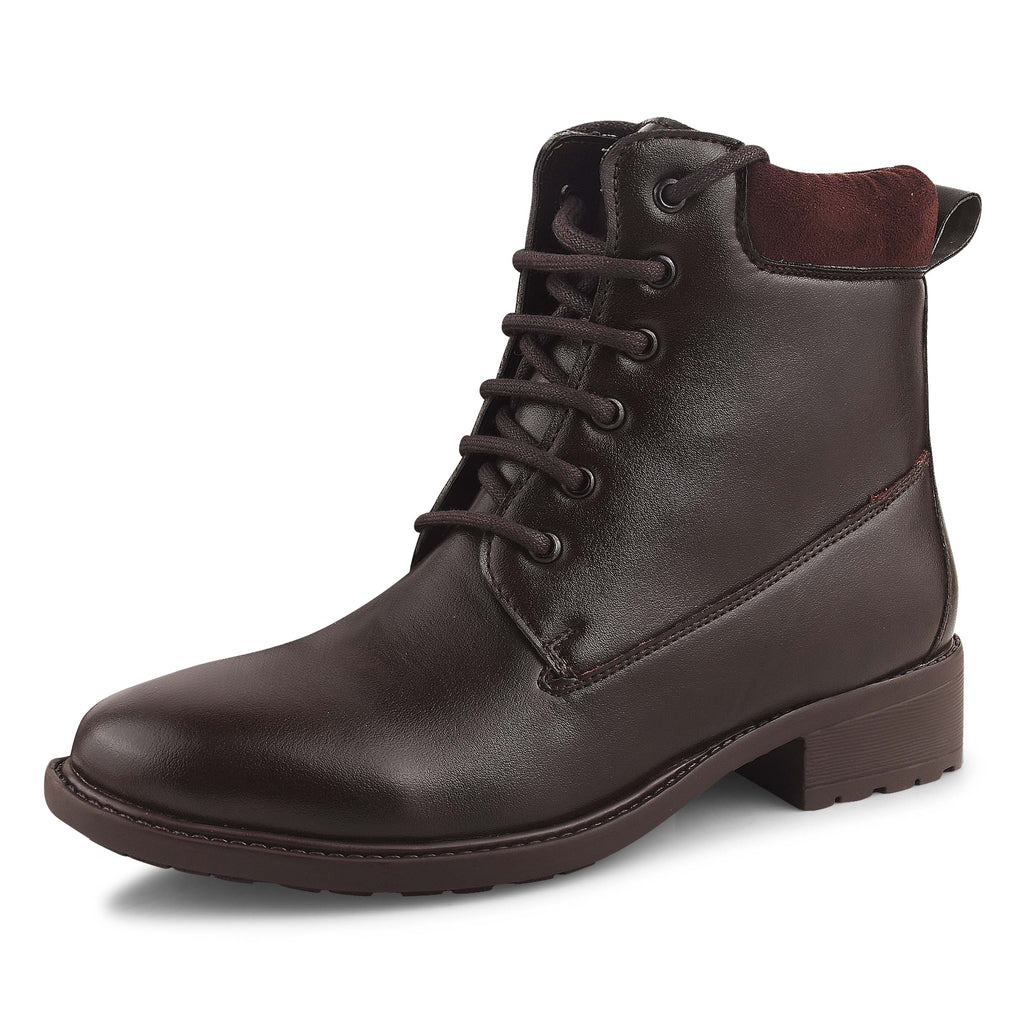 Women Black Block-Heeled Winter Boots
