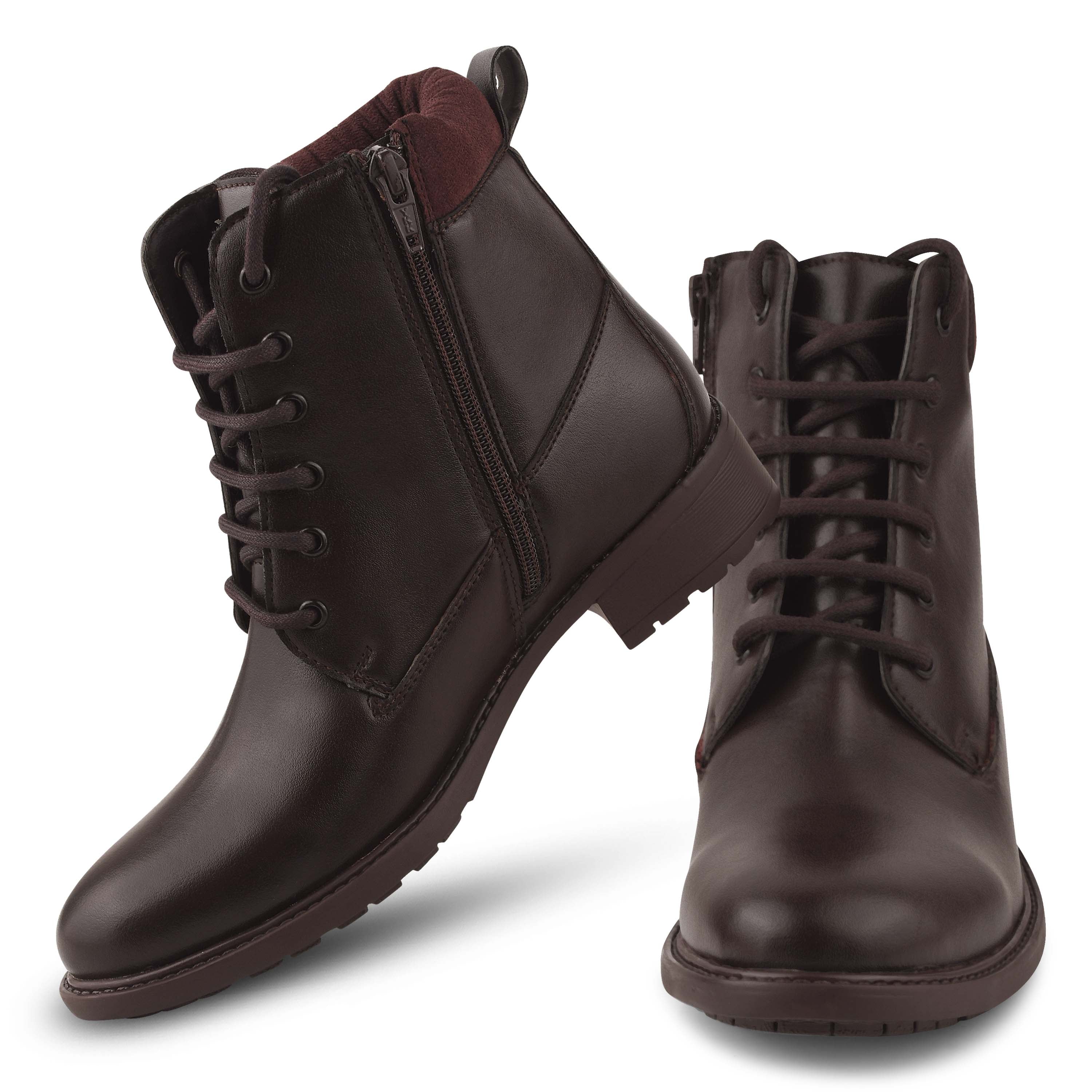 Women Black Block-Heeled Winter Boots