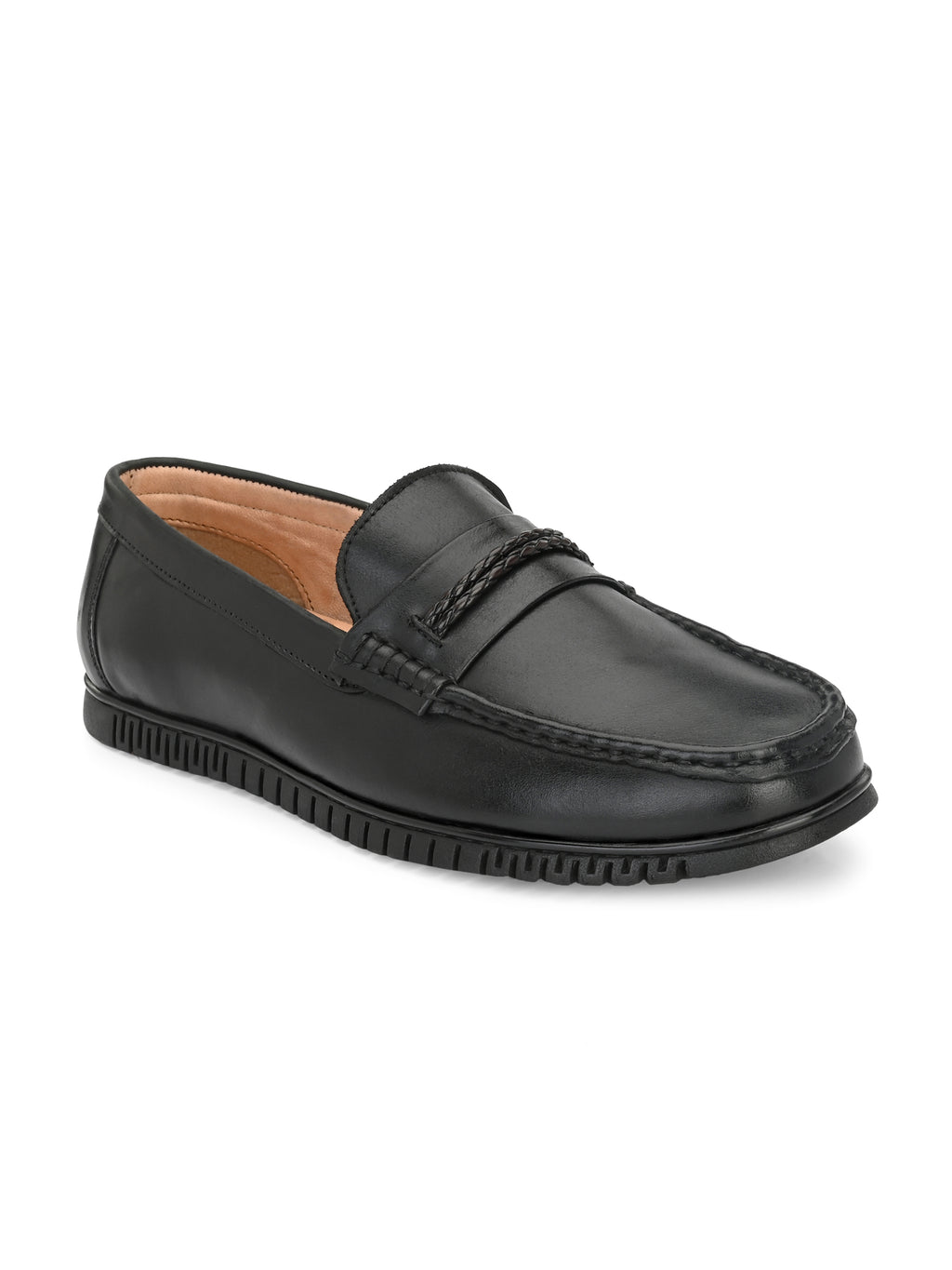 Men Leather Square Toe Loafers