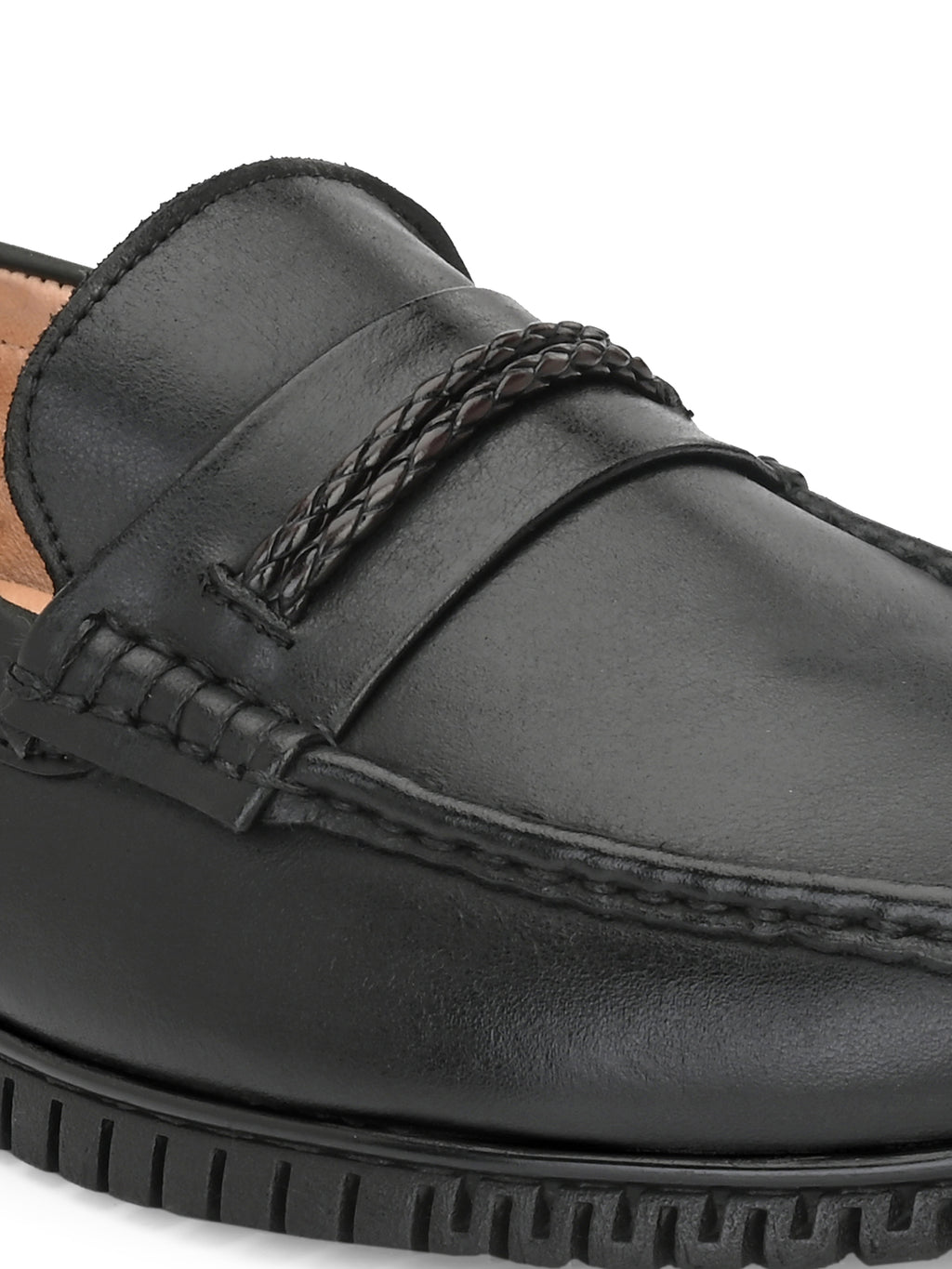 Men Leather Square Toe Loafers