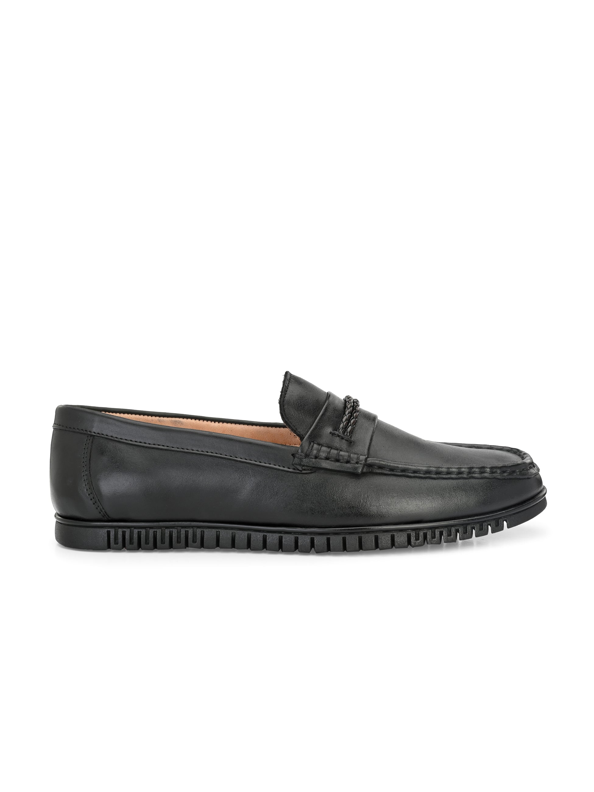 Men Leather Square Toe Loafers