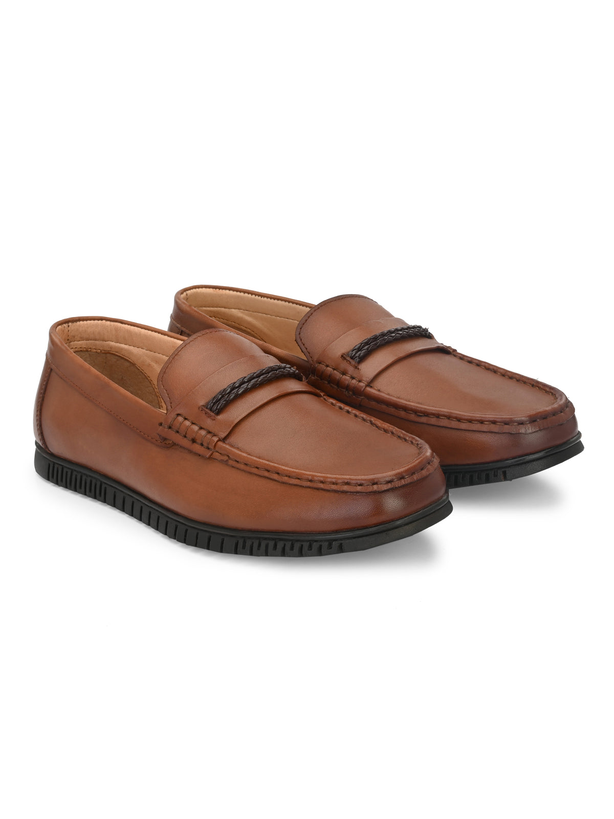 Men Leather Square Toe Loafers