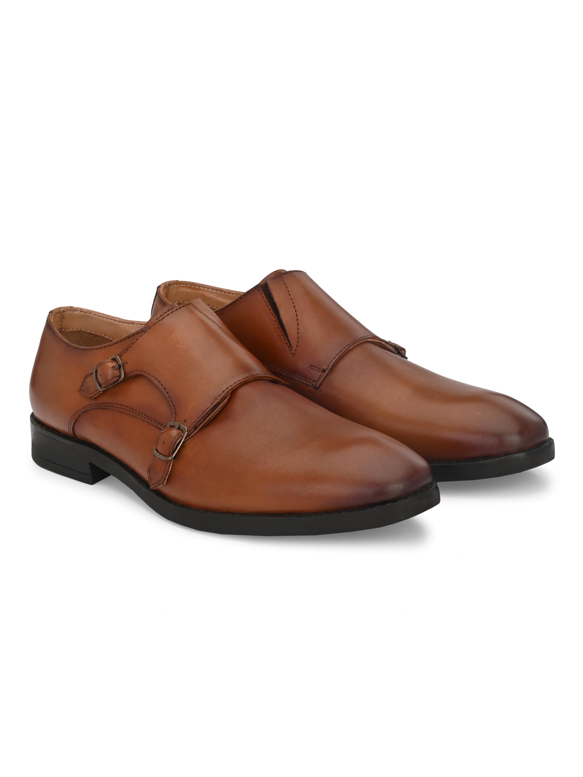 Men Leather Formal Monk Shoes