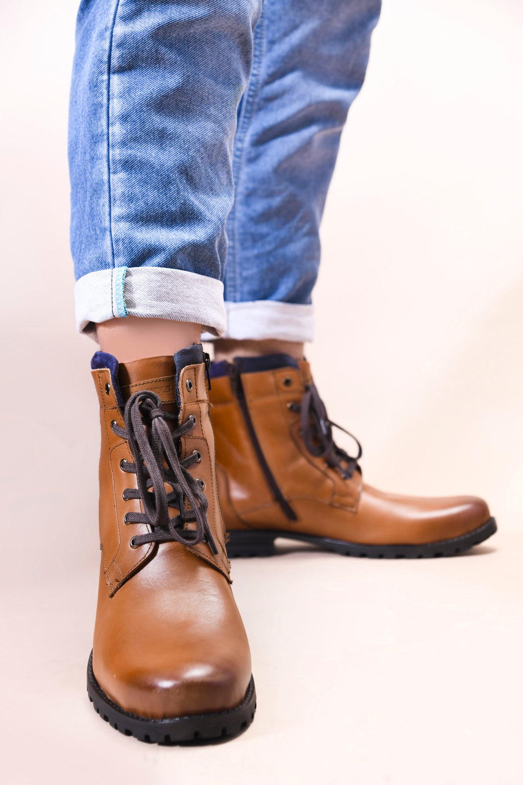 Leather High Ankle Boots for Men's