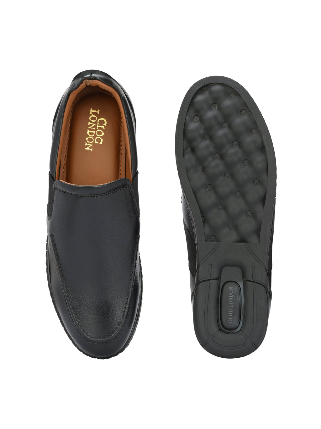 Men's Textured Leather Formal Slip-On Loafers Shoes