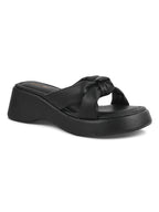 Women White Wedge Slip Heel