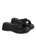 Women White Wedge Slip Heel