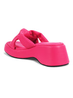 Women White Wedge Slip Heel