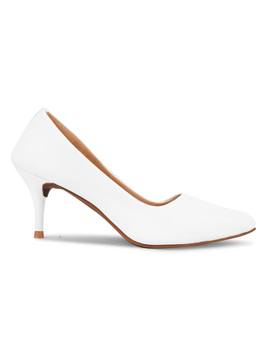 Women White Pumps Peep Toe Heeled Sandals
