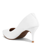 Women White Pumps Peep Toe Heeled Sandals