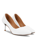 Women White Pumps Peep Toe Heeled Sandals