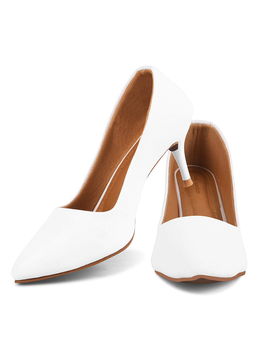 Women White Pumps Peep Toe Heeled Sandals