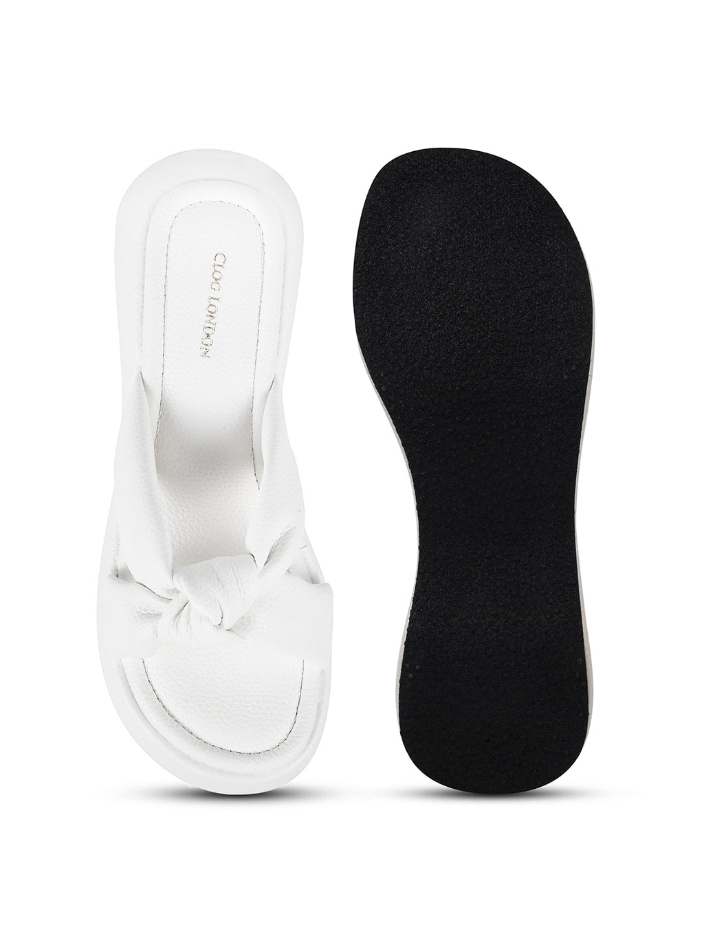 Women White Wedge Slip Heel