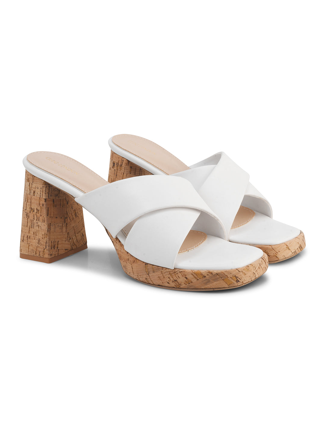 Womens Block Peep Toe Heels