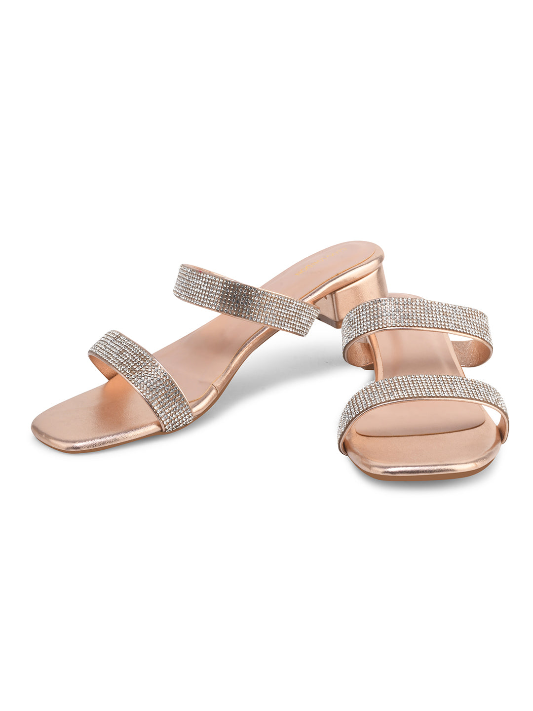 Women Casual Slip-On Block Heels Copper