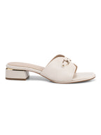 Women Casual Slip-On Block Heels Cream