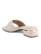 Women Casual Slip-On Block Heels Cream