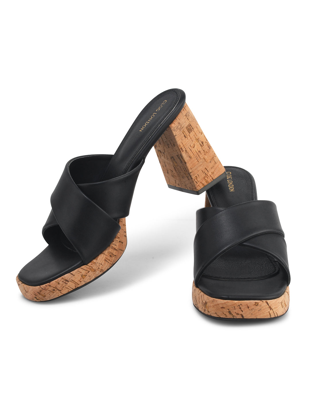 Womens Block Peep Toe Heels