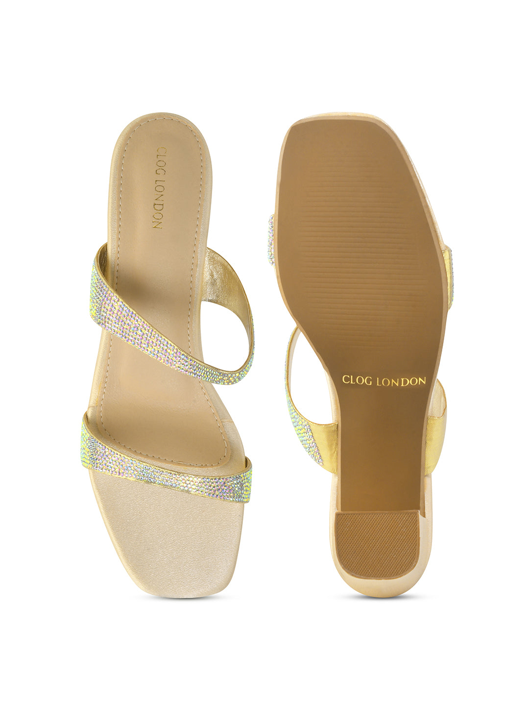 Women Gold Casusal Heels Sandals