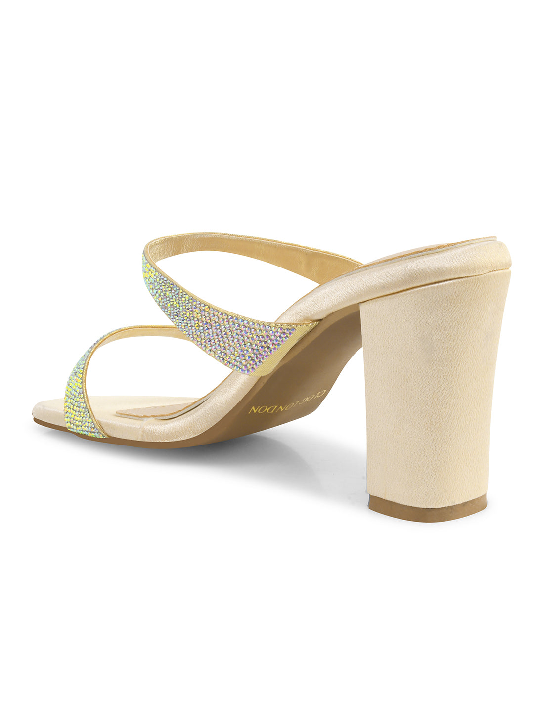 Women Gold Casusal Heels Sandals