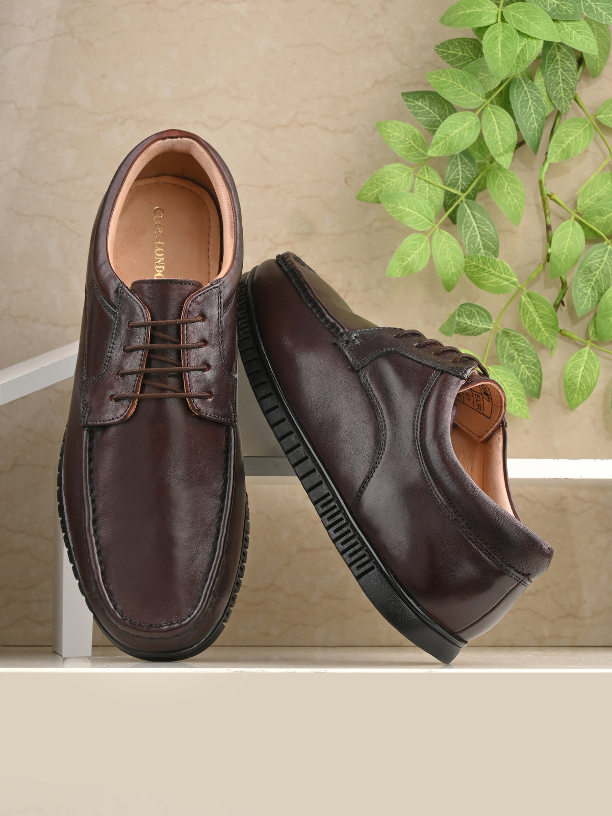 Men's Leather Square Toe Derby Shoes