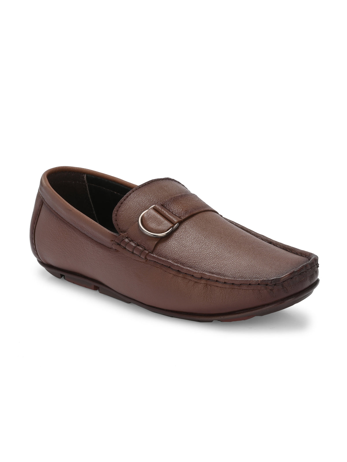 Men Textured Leather Loafers