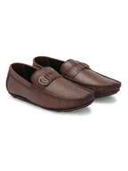 Men Textured Leather Loafers