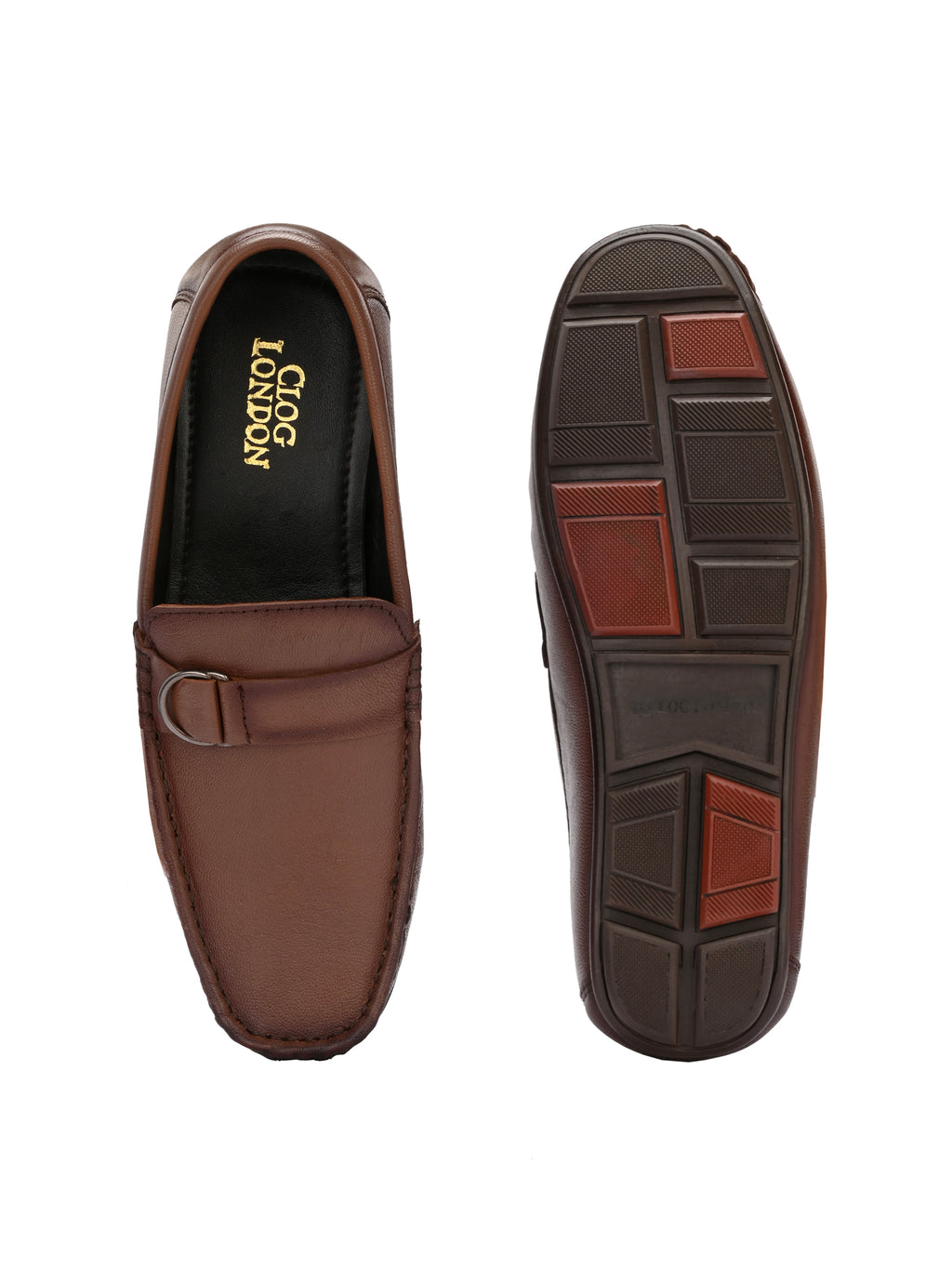 Men Textured Leather Loafers