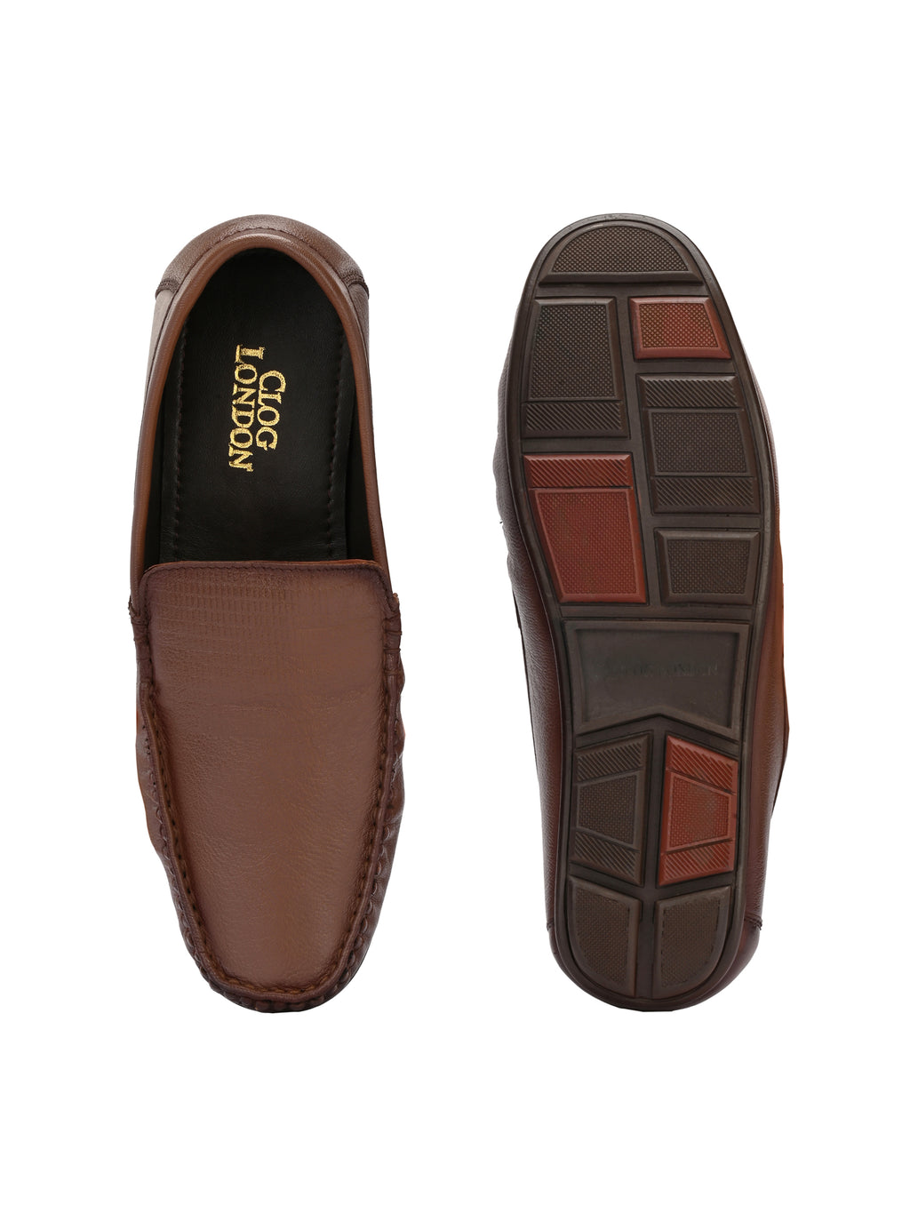 Men Textured Leather Loafer Shoes