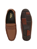 Men Textured Leather Lightweight Loafer Shoes