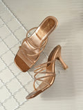 Women Copper Heels Sandals