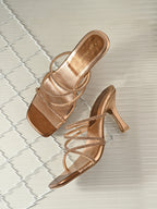 Women Copper Heels Sandals