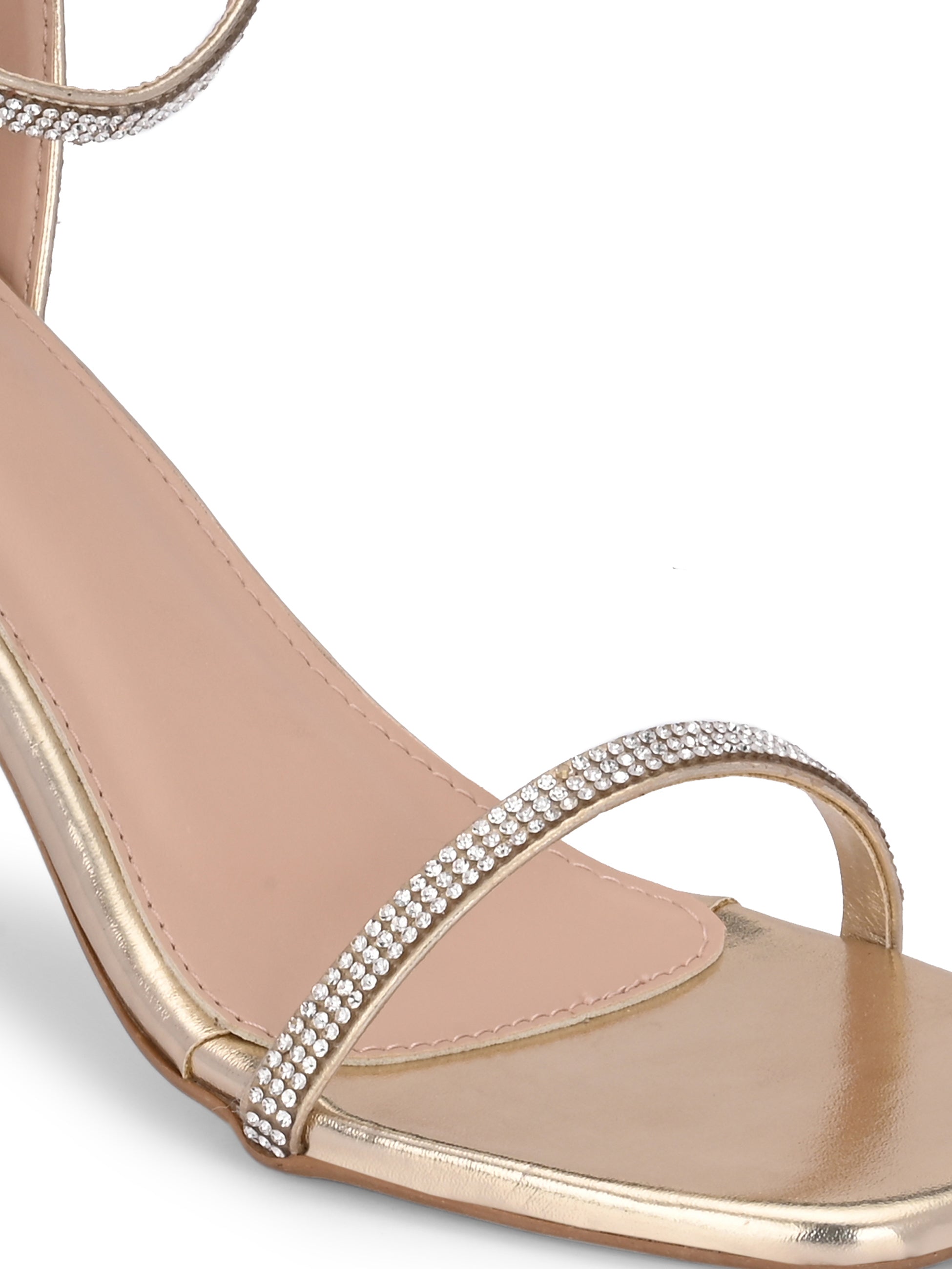 Women Gold Heels Sandals