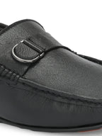 Men Textured Leather Loafers