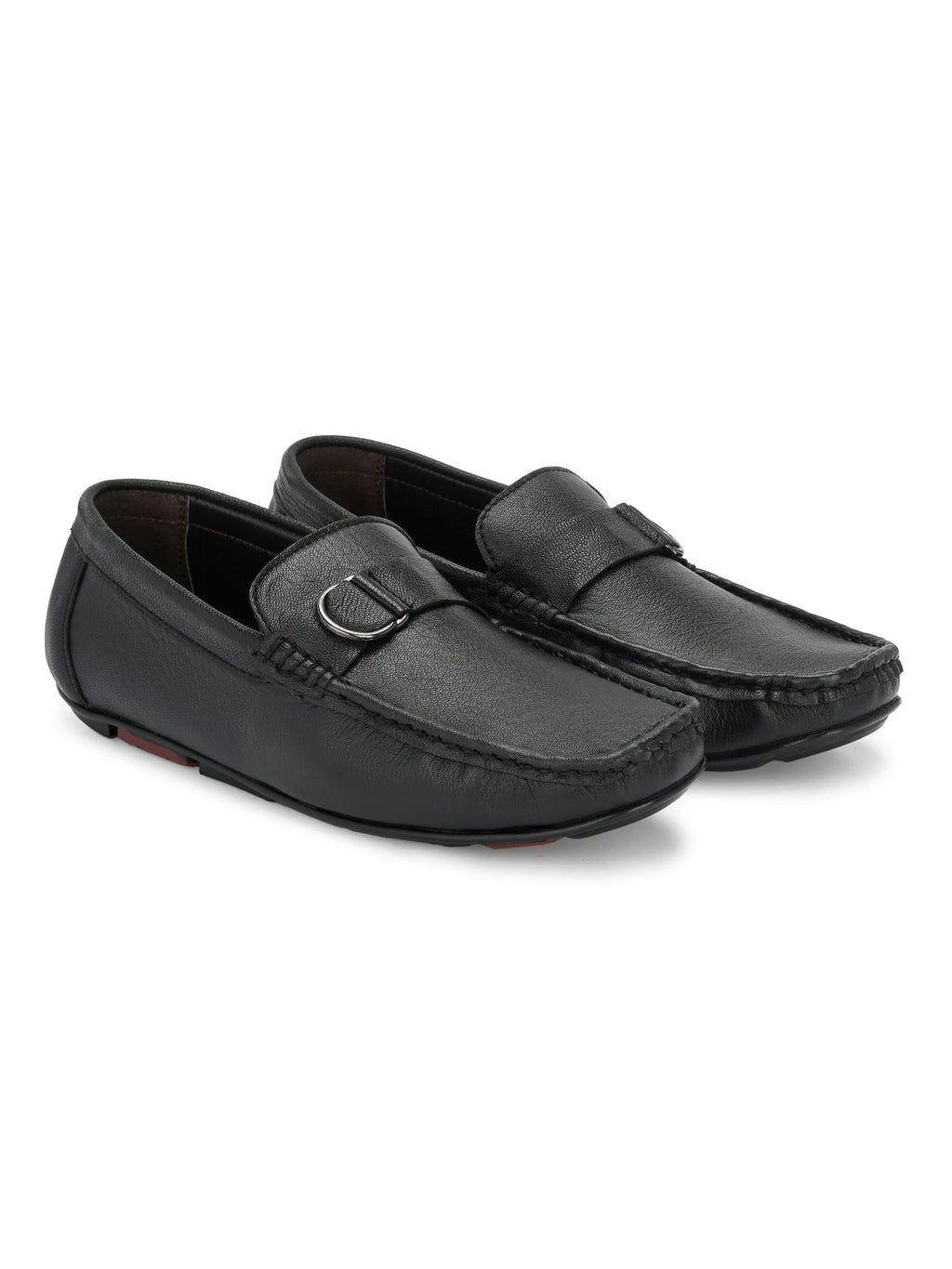 Men Textured Leather Loafers