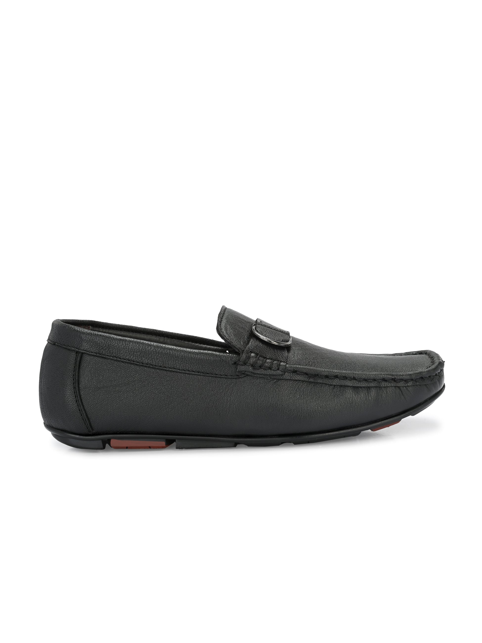 Men Textured Leather Loafers