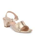 Women Gold Casual Heels Sandals