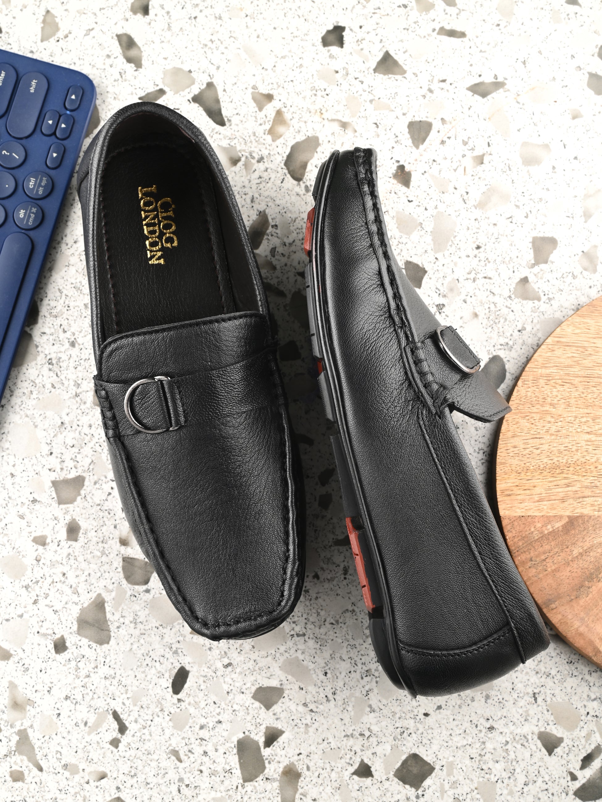 Men Leather Square Toe Loafer Shoes