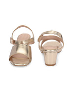 Women Gold Casual Heels Sandals