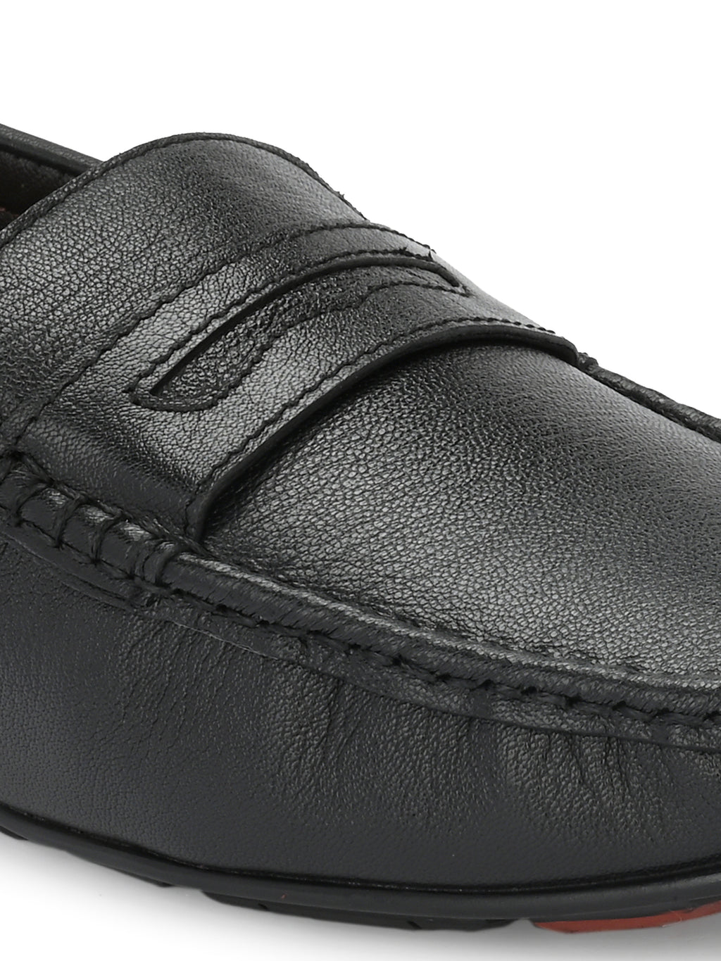 Men Textured Leather Lightweight Loafer Shoes
