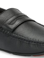 Men Textured Leather Lightweight Loafer Shoes