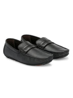 Men Textured Leather Lightweight Loafer Shoes