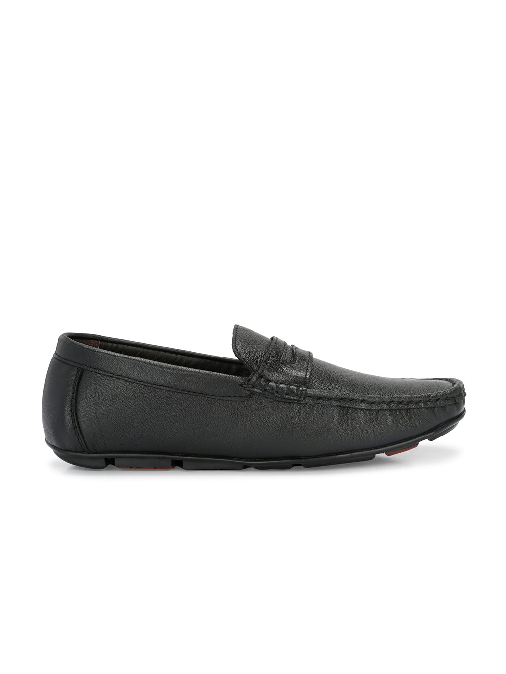 Men Textured Leather Lightweight Loafer Shoes