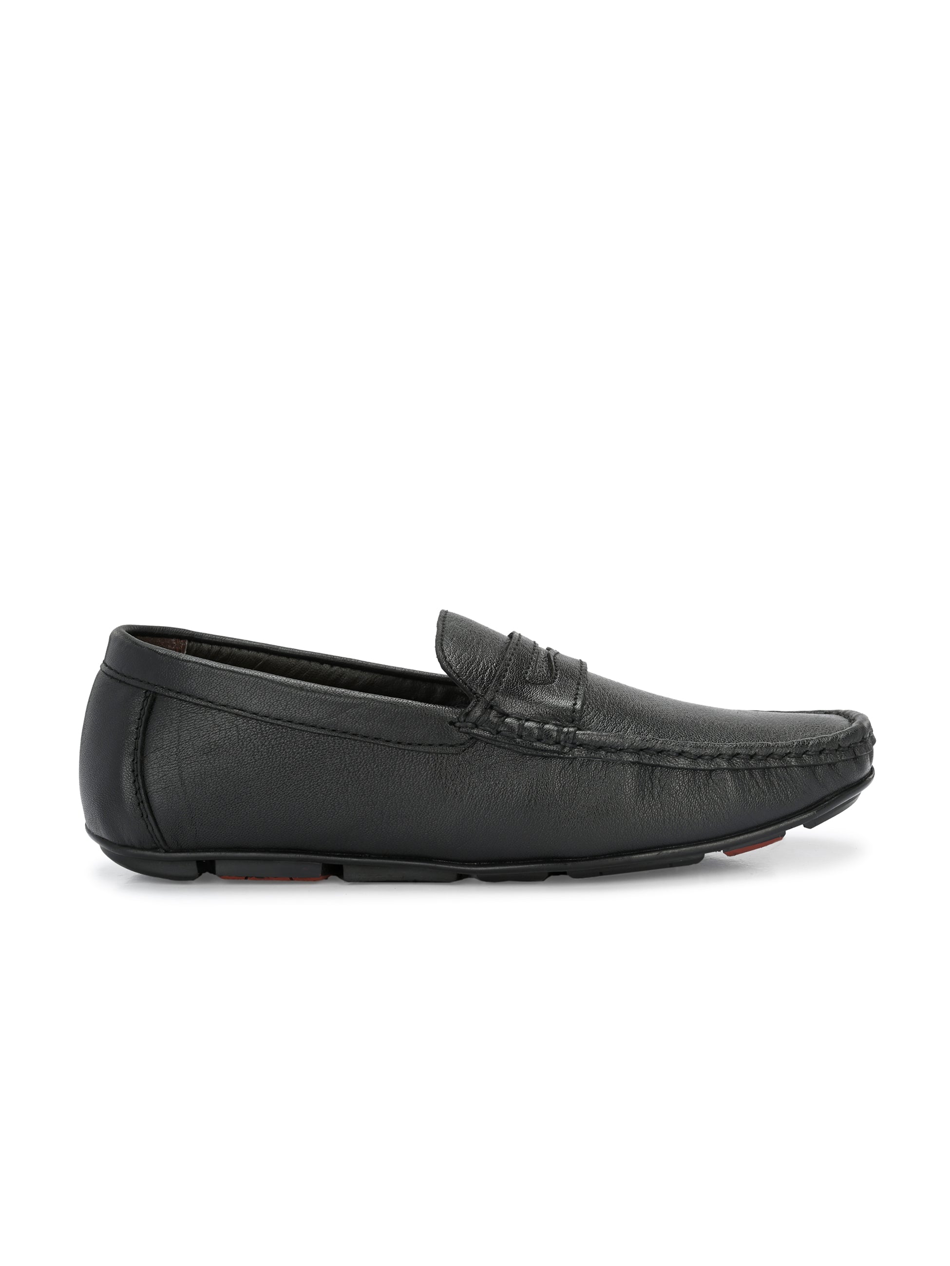 Men Textured Leather Lightweight Loafer Shoes