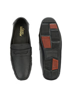 Men Textured Leather Lightweight Loafer Shoes