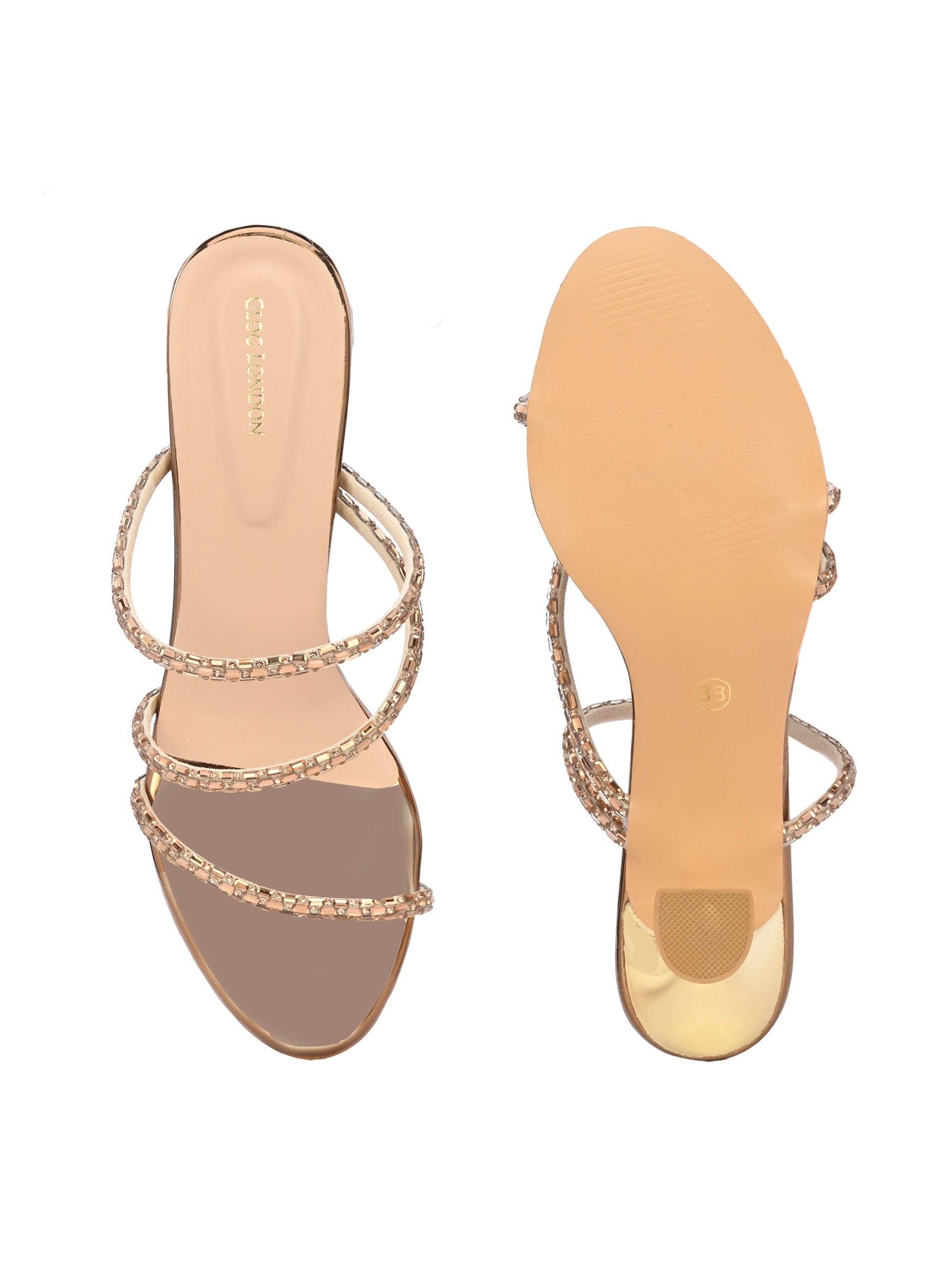 Gem-Encrusted Metallic Women Heels CLOG LONDON